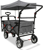 Faltbarer Bollerwagen FX-CT700 klappbarer Handwagen mit Bremsen gepolstertem Sitzbereich höhenverstellbarem Griff und 75 kg Traglast