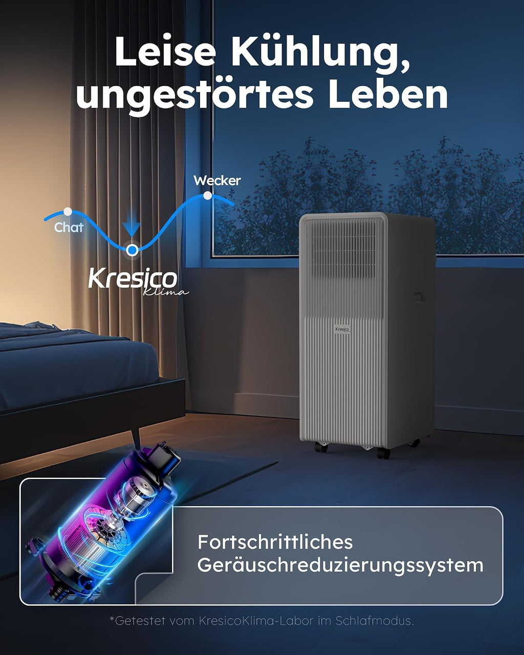 Mobile Klimaanlage A027C-09C 9000 BTU mit Abluftschlauch 3-in-1 Klimagerät für Räume bis 33 m² 24H Timer Fernbedienung R-290