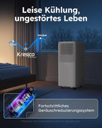 Mobile Klimaanlage A027C-09C 9000 BTU mit Abluftschlauch 3-in-1 Klimagerät für Räume bis 33 m² 24H Timer Fernbedienung R-290