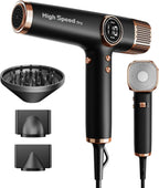 Haartrockner 110000 RPM bürstenloser Motor 200 Millionen Ionen LED Anzeige 3 Magnetdüsen 1700W schnelles Trocknen leicht leise