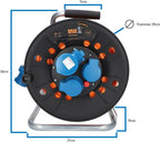 CEE Campingkabeltrommel EXTREME SIGNAL H07BQ-F 3G 2,5mm² 25 m mit Winkelkupplung 1,5 m Adapterleitung für Wohnmobil