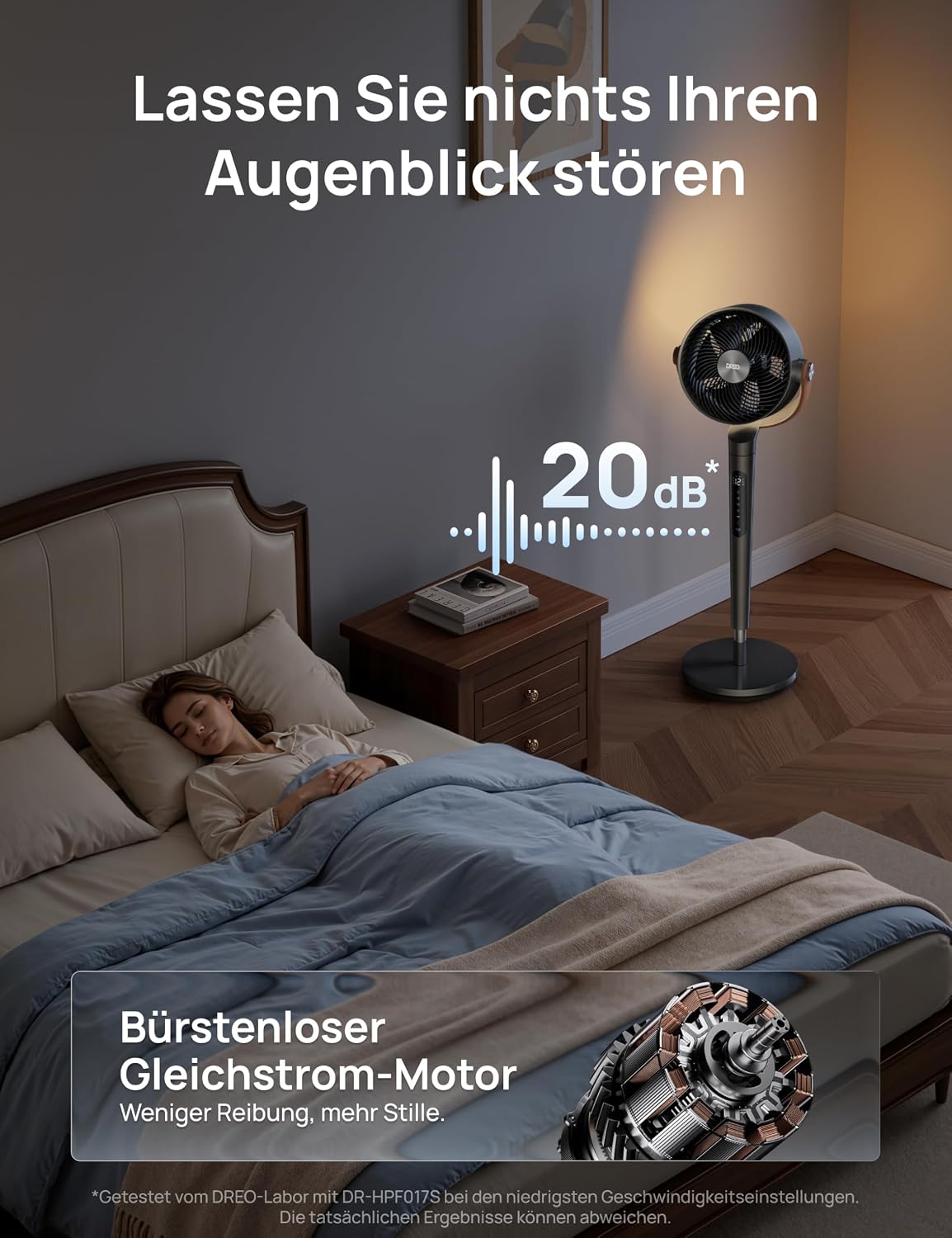 Standventilator Smart Bodenventilator DR-HAF003S mit WLAN RGB LED 150° Oszillation 12 Geschwindigkeiten 2209m³/h Luftstrom