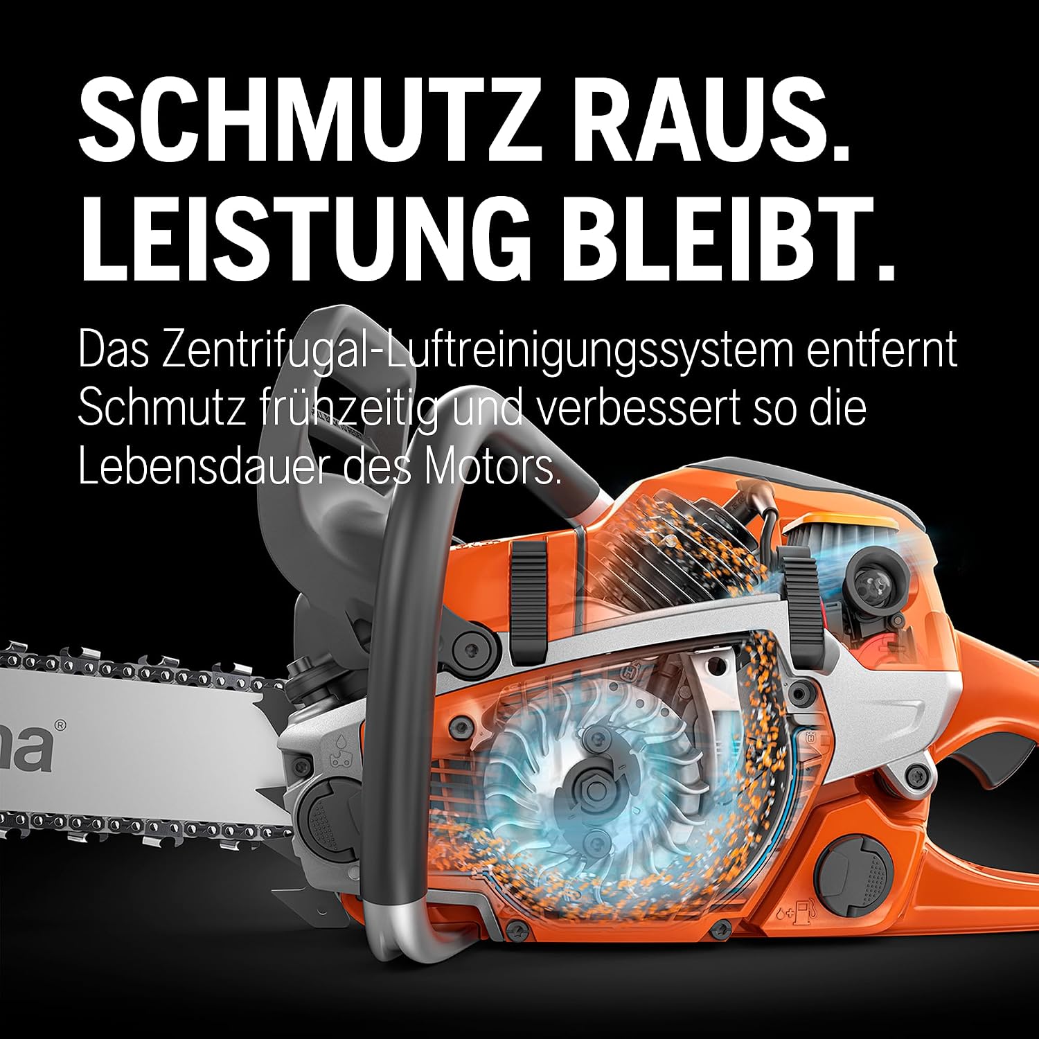 Kettensäge Benzin 120 Mark II 38,2 cc 14 Zoll Schiene H37 Kette X-Torq Motor 1,4 kW 4,85 kg