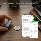 KI Diktiergerät NotePin S Sprachrekorder mit Transkription Zusammenfassung 64GB Speicher Aufnahmegerät mit 4 Zubehörteilen