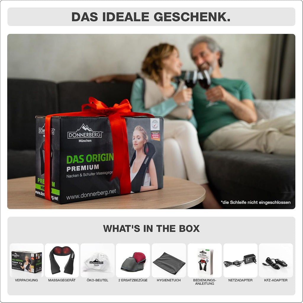 Nackenmassagegerät mit Wärme Shiatsu Massage Vibration NM089 für Nacken Schulter Rücken Beine