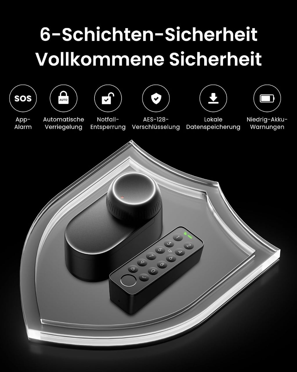Smart Türschloss Lock Ultra mit Fingerabdruck Keypad Passcode Smartphone App Matter kompatibel 9 Monate Akku