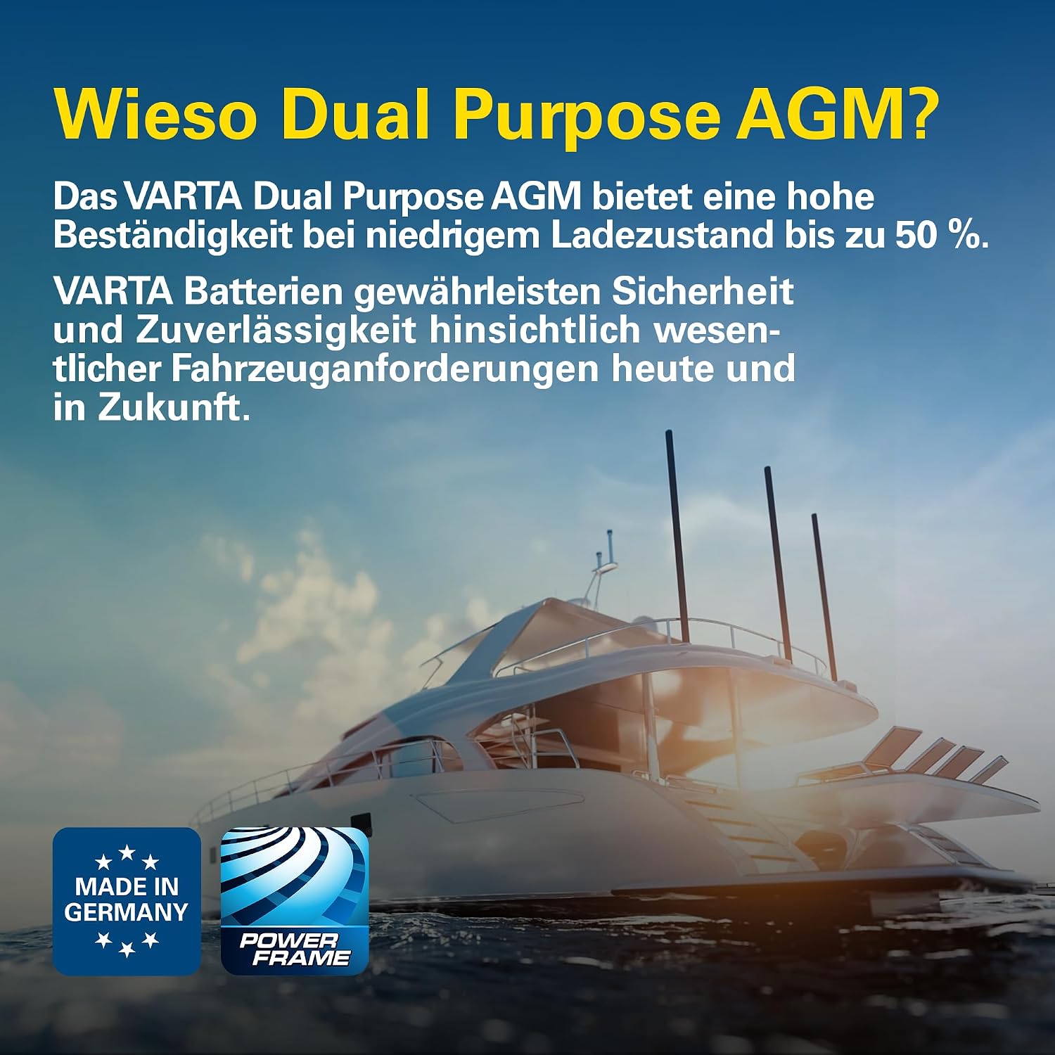 AGM Versorgungsbatterie LA95 12V 95Ah 850A Dual Purpose Batterie für Wohnmobil Wohnwagen und Boote