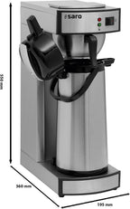 Kaffeemaschine SAROMICA THERMO 24 2.2L Edelstahl Isolierpumpkanne 5-6 Min Brühzeit 317-2085 2,069 kW