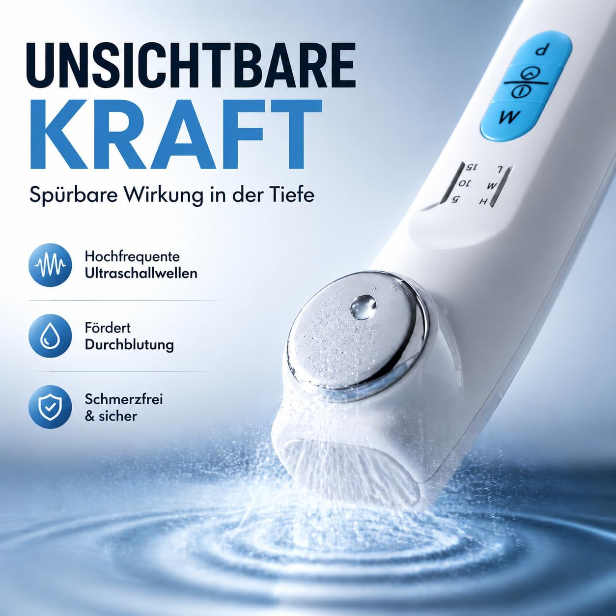 Ultraschalltherapie Gerät 1 MHz mit 3 Intensitätsstufen und Impulsmodus inklusive 150 ml Ultraschallgel
