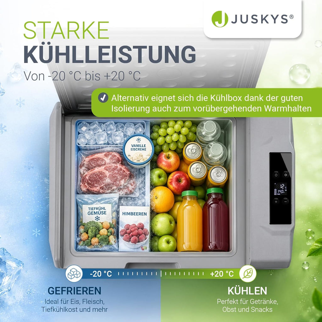 Kompressor Kühlbox Kühlung 50L 12V 24V 230V Mini Kühlschrank kalt warm für Auto LKW Reisemobil Camping