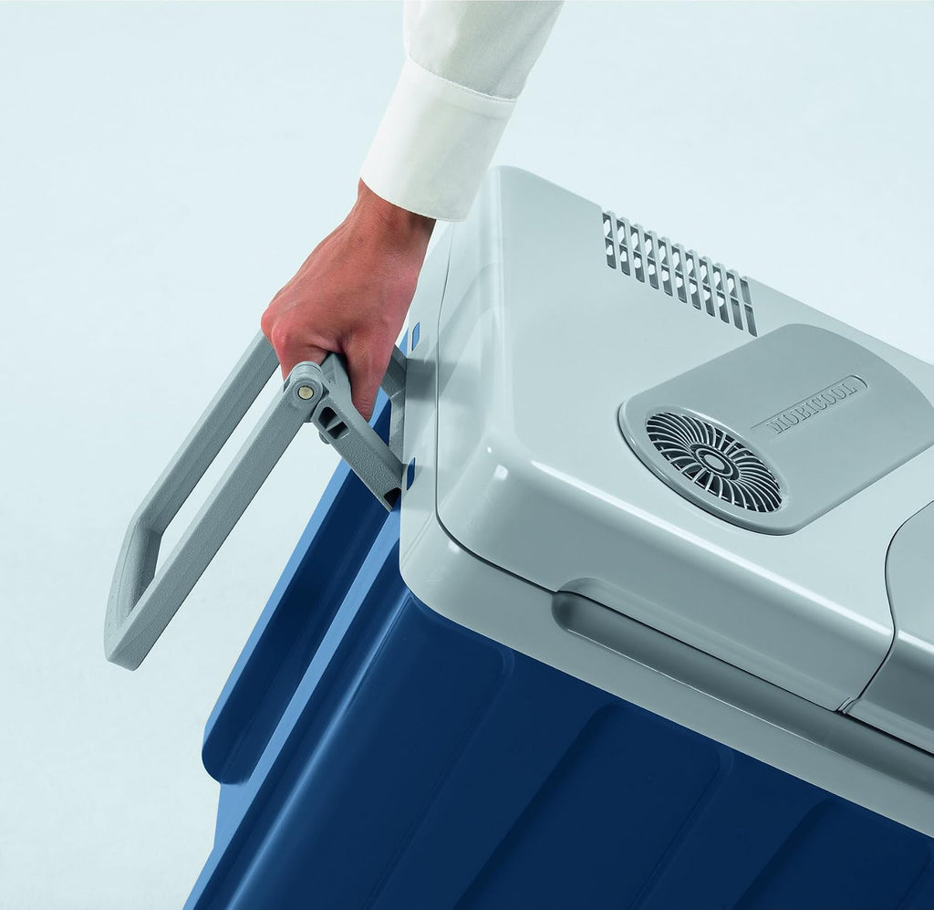 Elektrische Kühlbox W40 39L Thermoelektrisch mit Rollen 12V 24V 230V Anschluss für Auto Camping und Freizeit