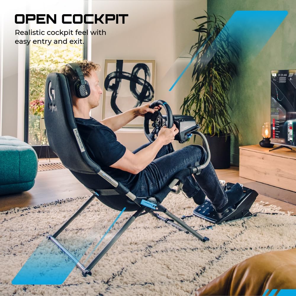 Rennsimulator Sitz Challenge X G.00248 Racing Sim Stuhl mit 6 verstellbaren Positionen Lenkrad Pedal und Schalthebelhalterung