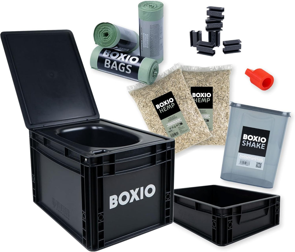 Camping Trenntoilette Toilet Max+ mobile Trockentrenntoilette mit Eurobox Basis 40x30x28 cm Komplettset mit Zubehör