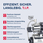 Hauswasserwerk 1200 W Edelstahl HWW 4500 INOX 4350 l/h 5 bar 22 L Druckkessel 50 m Förderhöhe mit Manometer Überlastschutz