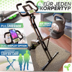 Klappbarer Heimtrainer Magnetischer Ergometer Tretmann Home bis 150 kg mit 16 Widerstandsstufen und RelaxFoam Sitz