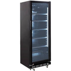 Getränkekühlschrank GK-360BB 360 L mit Glastür LED Beleuchtung abschließbar Umluftkühlung für Gastronomie