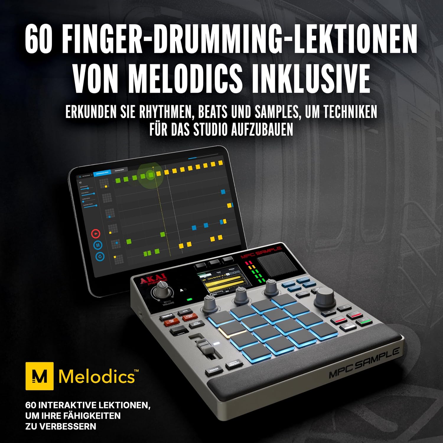 MPC Sample Sampler Sequenzer Effektprozessor MPCSAMPLE mit Akku USB-C Lautsprecher Mikrofon und 16 Pads