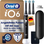 Elektrische Zahnbürste iO Series 6 Plus Edition mit 3 Aufsteckbürsten 5 Putzmodi Reiseetui wiederaufladbar Schwarz