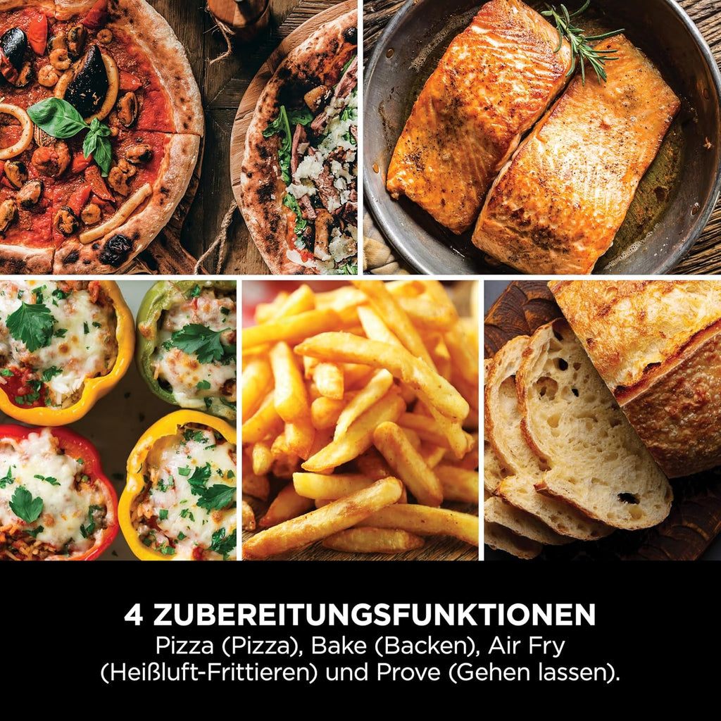 Outdoor Pizzaofen Air Fryer MO201EU 13L 30 cm Pizzastein Backblech Heißluft Frittieren Backen Teig gehen lassen 4 Funktionen
