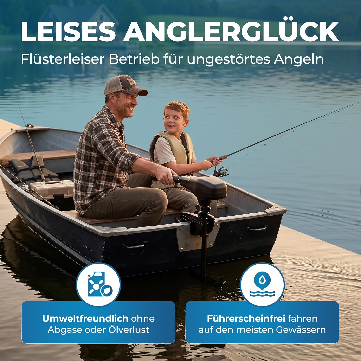 Elektro Außenborder 62 lbs 12V 696 W Modell 62 mit LED Batterieanzeige 5 Vorwärtsgänge 3 Rückwärtsgänge