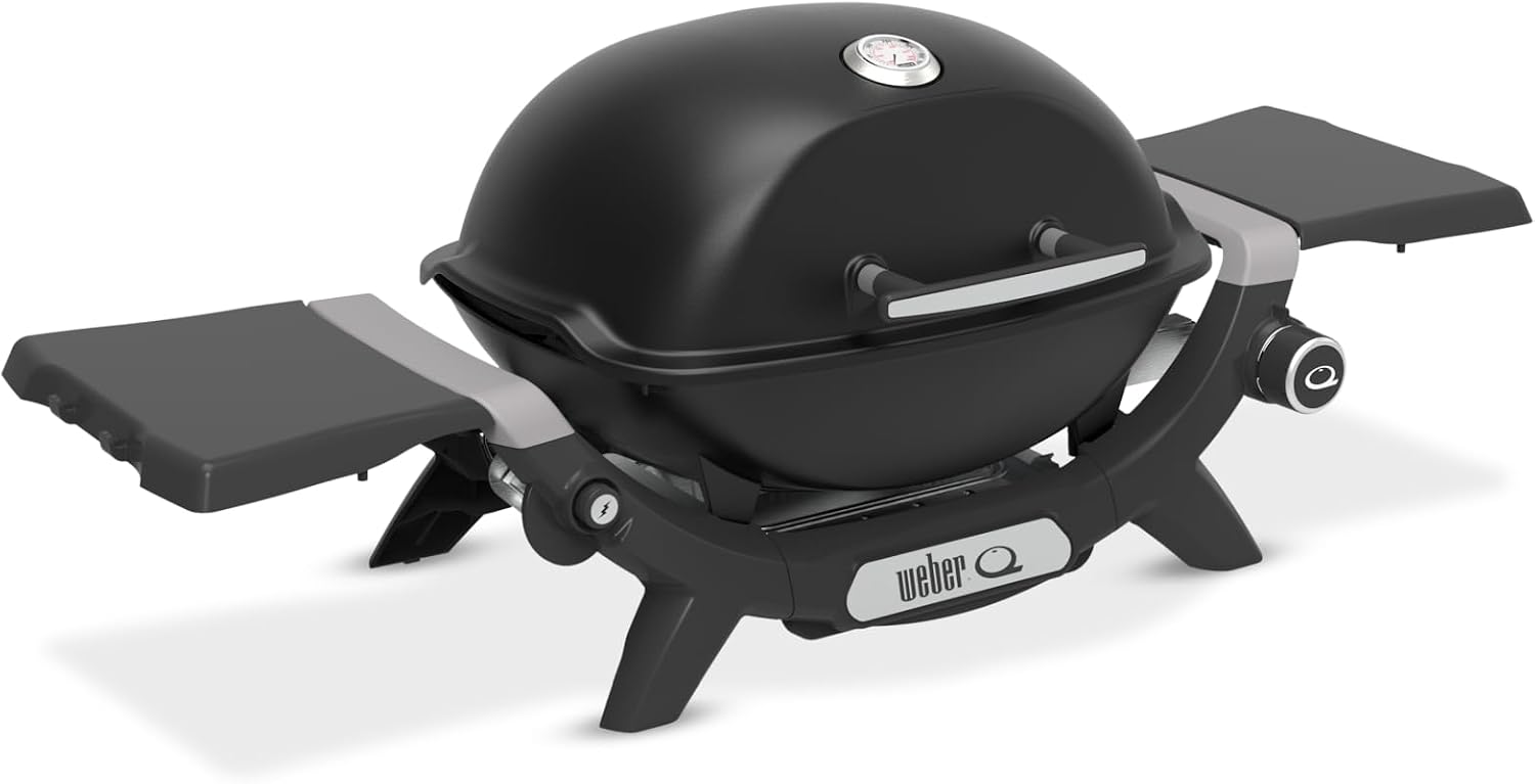 Kompakter Gasgrill Q 1200N 1290 cm² Grillfläche Gusseisen Rost integriertes Thermometer klappbare Seitentische