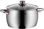 Topfset Induktion 5-teilig Quality One mit Glasdeckeln Edelstahl unbeschichtet für alle Herdarten Modell 774056380
