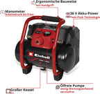 Akku Kompressor TE-AC 36/150 Li OF-Solo Power X-Change 36V 8 bar 6L Tank 150 l/min Ansaugleistung ohne Akku
