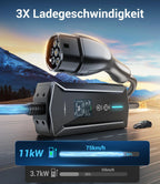 Mobile Wallbox Ladegerät 11kW Typ 2 400V 6-16A 7m Kabel CEE 16A EV Ladestation IP65 mit Ladezeit Einstellung
