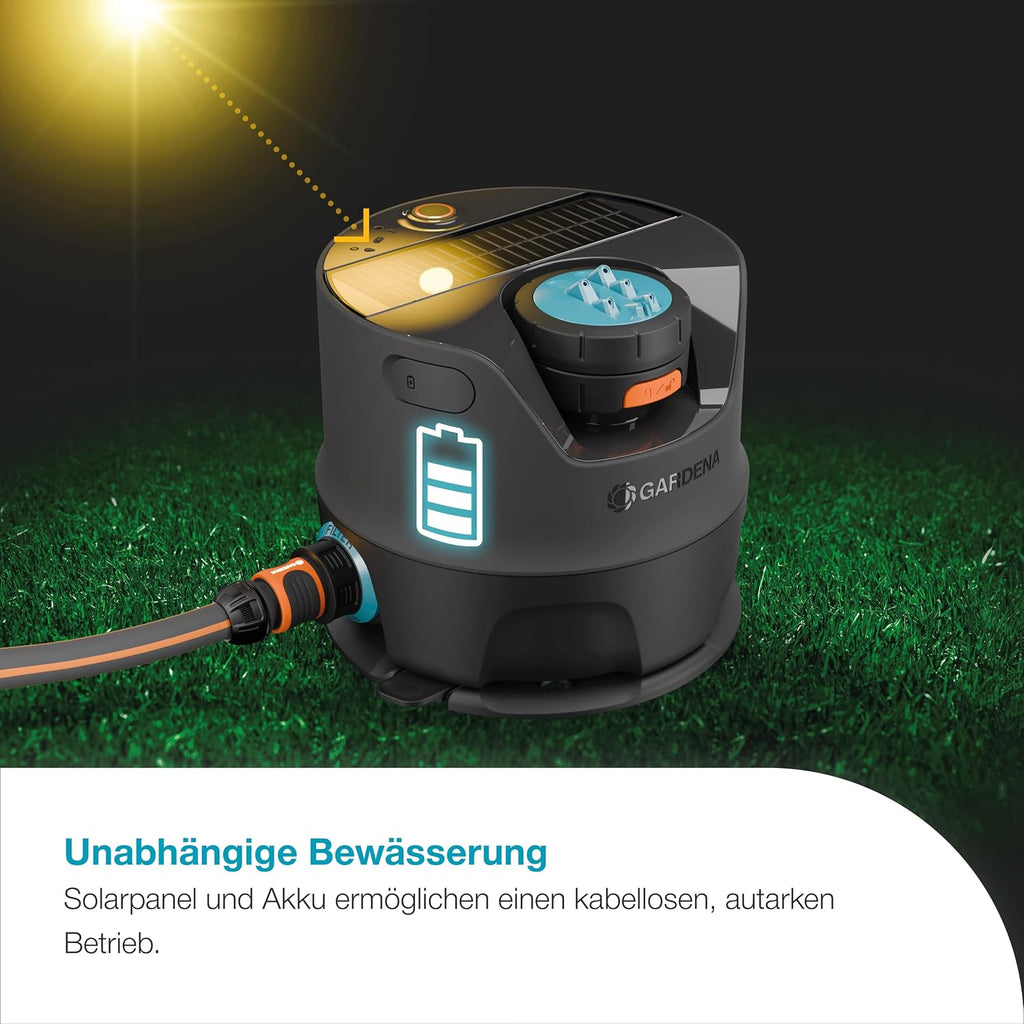 AquaPrecise Bewässerungssystem 16000-20 für Rasen bis 320 m² Solar Bluetooth App gesteuerte automatische Rasenbewässerung