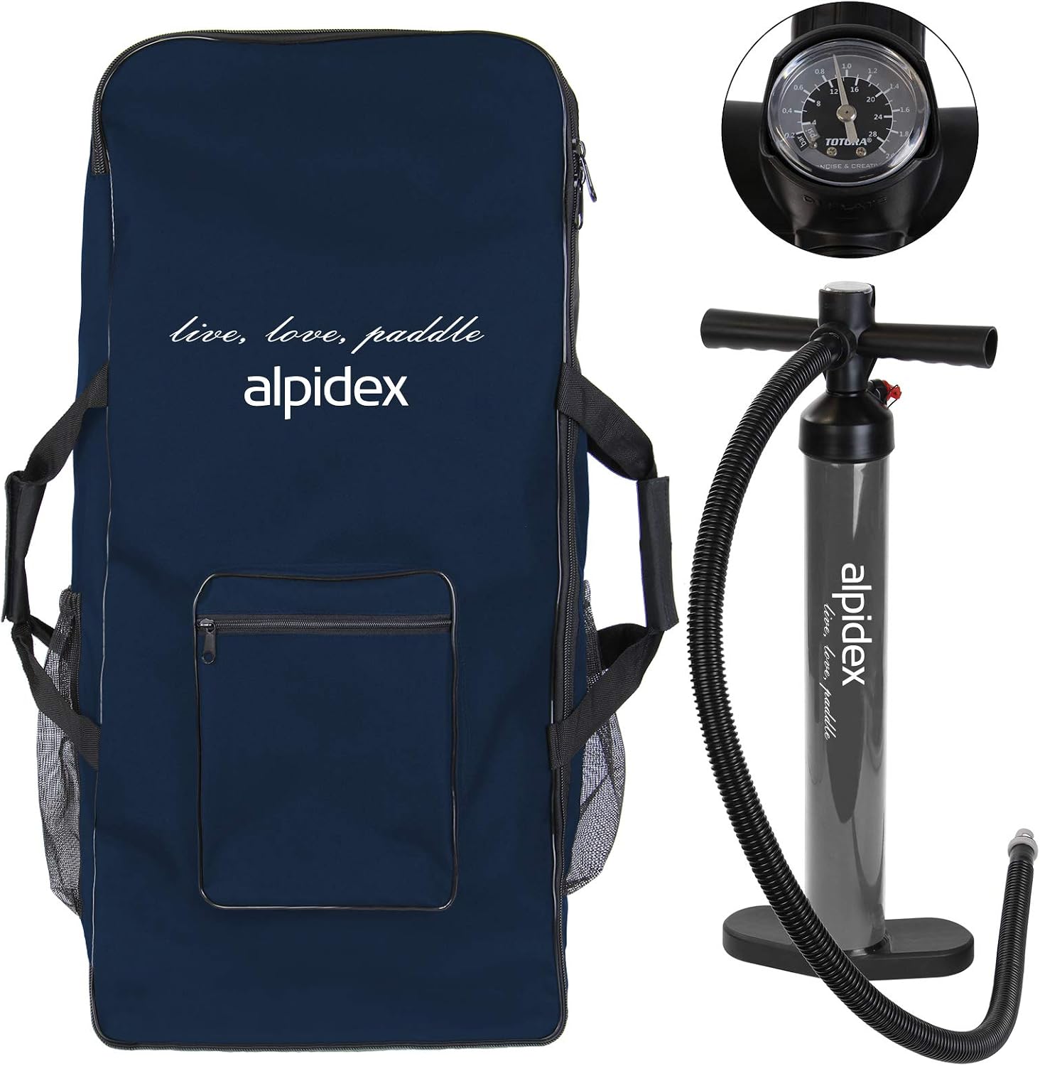Aufblasbares SUP Board Set 305 x 76 x 15 cm Stand Up Paddle Board bis 150 kg mit Paddel Luftpumpe Finnen Tasche