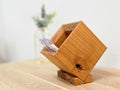 Holz-Stifthalter mit abnehmbarer Basis, XL, Weißeiche, 11x11,5x11,5 cm