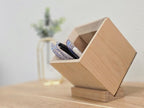 Holz-Stifthalter mit abnehmbarer Basis, XL, Weißeiche, 11x11,5x11,5 cm