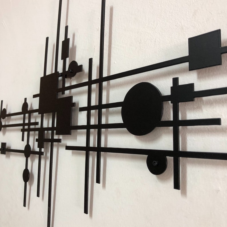 Geometrische Metall Wandkunst, Abstrakte Wanddekoration, Modernes Mid-Century Design, Schlafzimmer Wohnzimmer Akzent