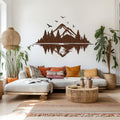 Bergwald Holzwandkunst Natur Silhouette Dekor 152x86 cm MDF
