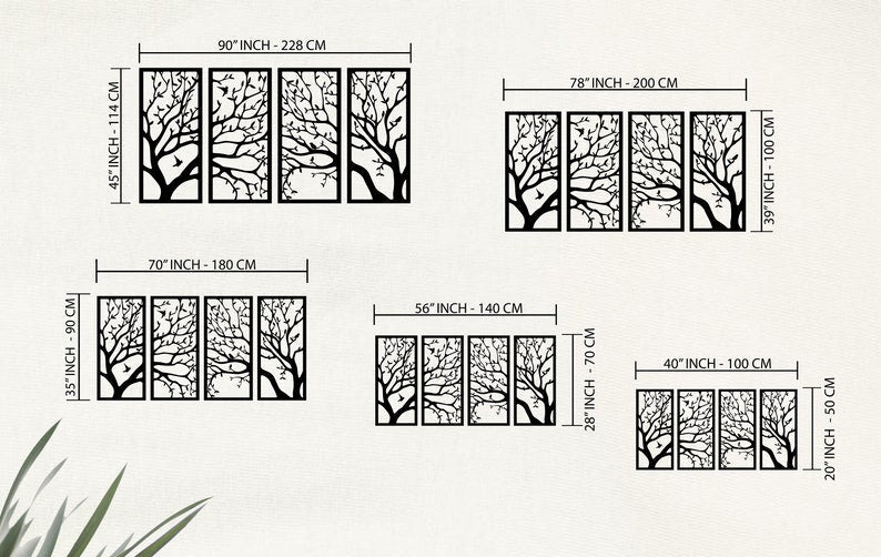 Ast 4 Stück Holzwanddekor, Pflanzenwandkunst, Baum abstraktes Dekor, Hauptwanddekor, Wohnzimmerkunst