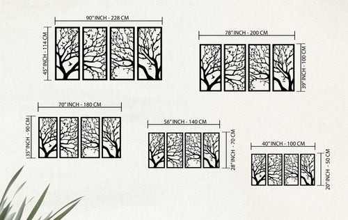 Ast 4 Stück Holzwanddekor, Pflanzenwandkunst, Baum abstraktes Dekor, Hauptwanddekor, Wohnzimmerkunst