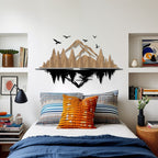 Bergwald Holzwandkunst Natur Silhouette Dekor 152x86 cm MDF