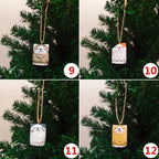 Handgeschnitzte Katzenstatue aus Holz, Weihnachtsbaumschmuck, Schreibtischdeko