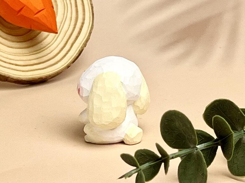 Holz Hase Osterdekoration Karotte 4 cm Handgeschnitzt Mini Tierfigur