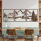 Bergwand Kunst aus Holz, HDF 3 mm, Rustikales Wanddekor für Wohnzimmer, Schlafzimmer, Büro