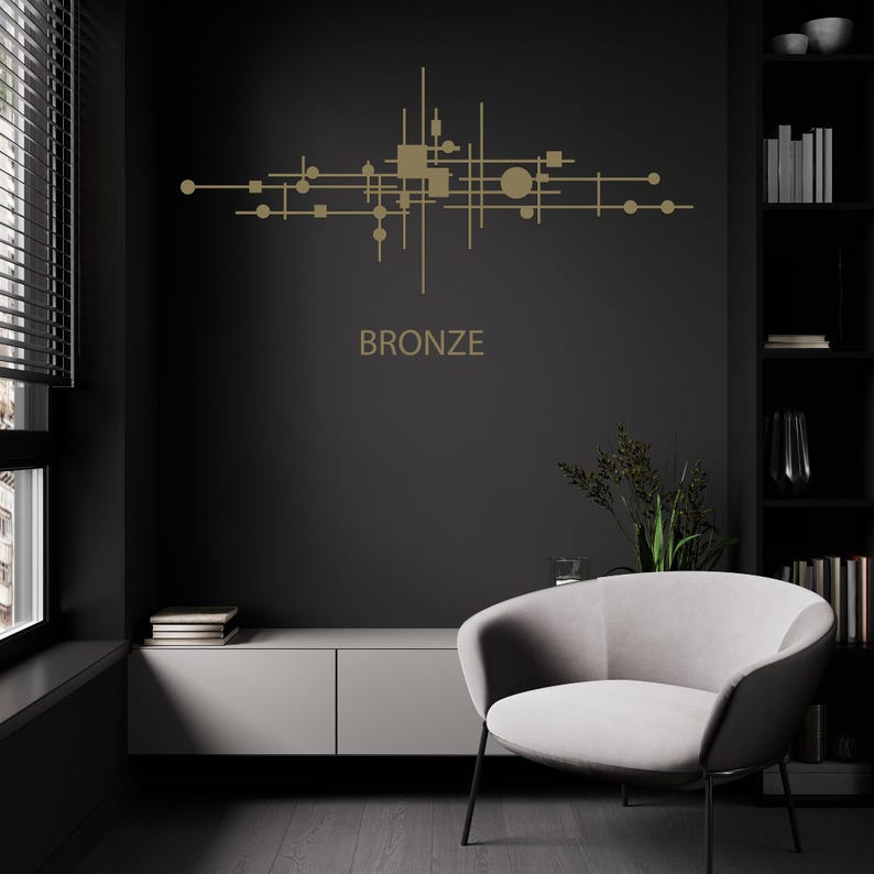 Geometrische Metall Wandkunst, Abstrakte Wanddekoration, Modernes Mid-Century Design, Schlafzimmer Wohnzimmer Akzent
