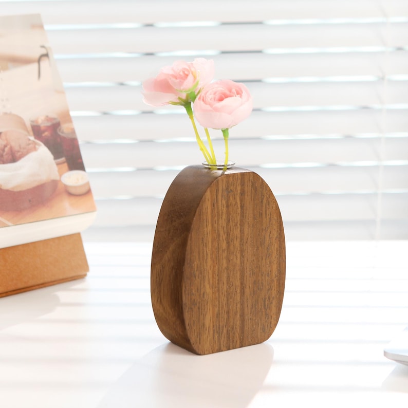 Holz Reagenzglas Vase Modern Wanddeko Wohnkultur Geschenk für Frauen