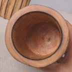 Stifthalter aus massivem Mangoholz, natürlicher oder dunkler Holzton, 12 cm hoch