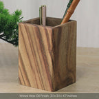 Stifthalter aus massivem Kampferholz 8x8x12 cm – Schreibtisch Organizer, Stiftebecher