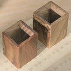Stifthalter aus massivem Kampferholz 8x8x12 cm – Schreibtisch Organizer, Stiftebecher