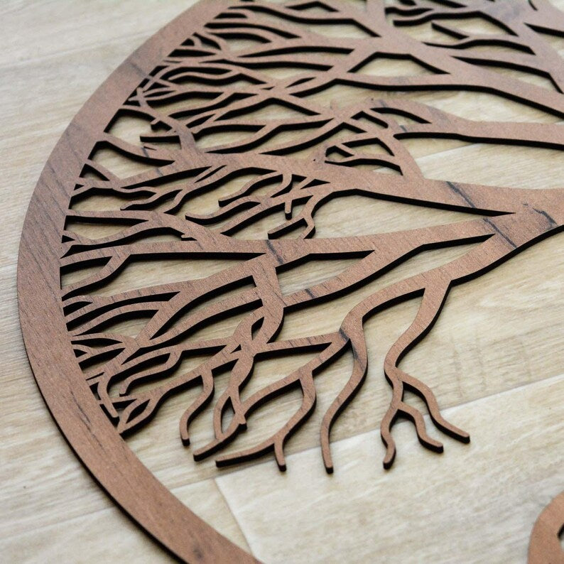 Baum des Lebens Wanddeko Gaius, 3D Holzdekoration, 12 Farben, 3 mm HDF