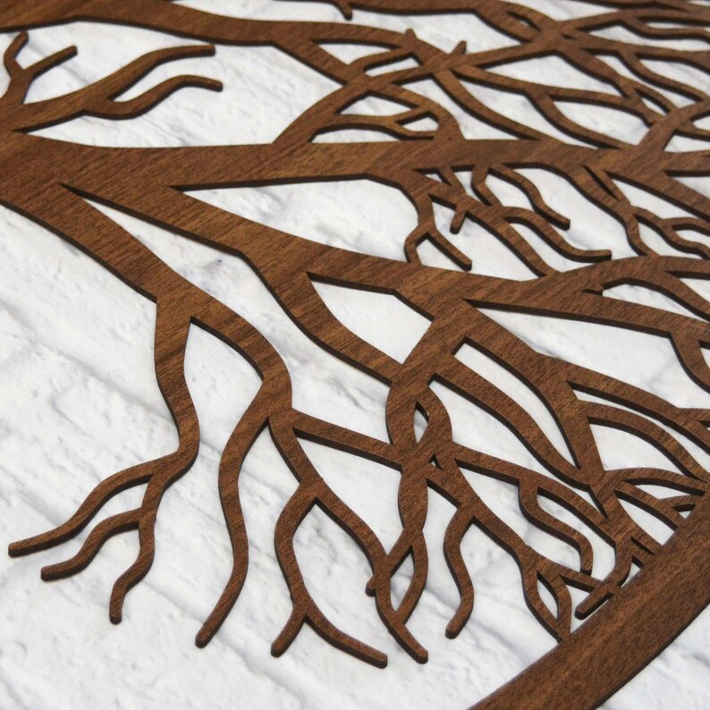 Baum des Lebens Wanddeko Gaius, 3D Holzdekoration, 12 Farben, 3 mm HDF