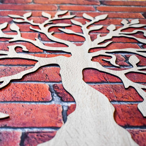 Baum des Lebens Wandkunst, 3D Holzdekoration, spirituelles Symbol, 12 Farben, verschiedene Größen