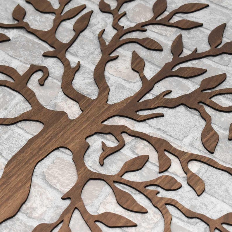 Baum des Lebens Wandkunst, 3D Holzdekoration, spirituelles Symbol, 12 Farben, verschiedene Größen