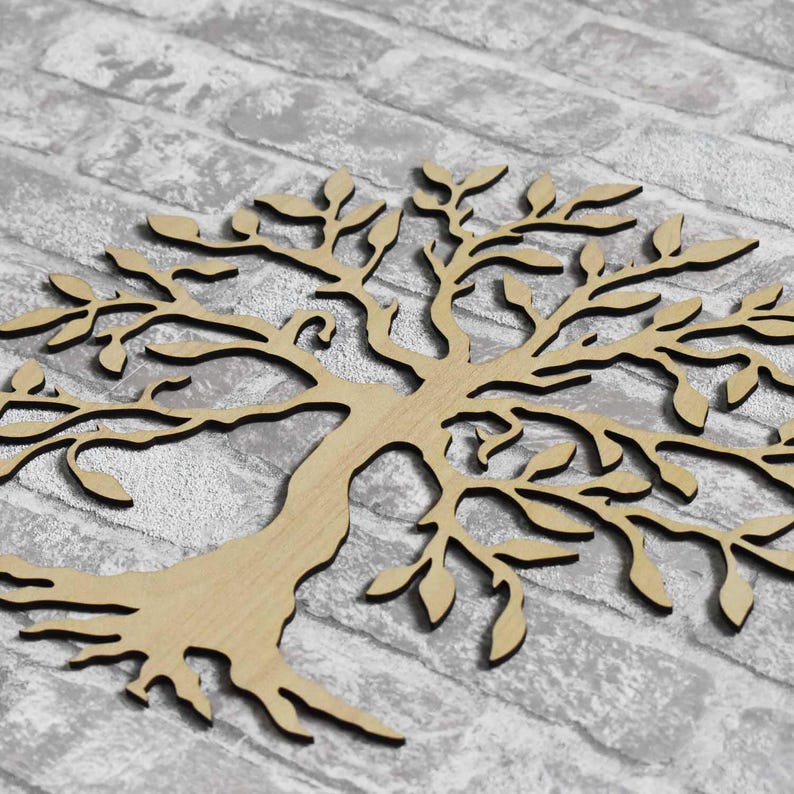 Baum des Lebens Wandkunst, 3D Holzdekoration, spirituelles Symbol, 12 Farben, verschiedene Größen